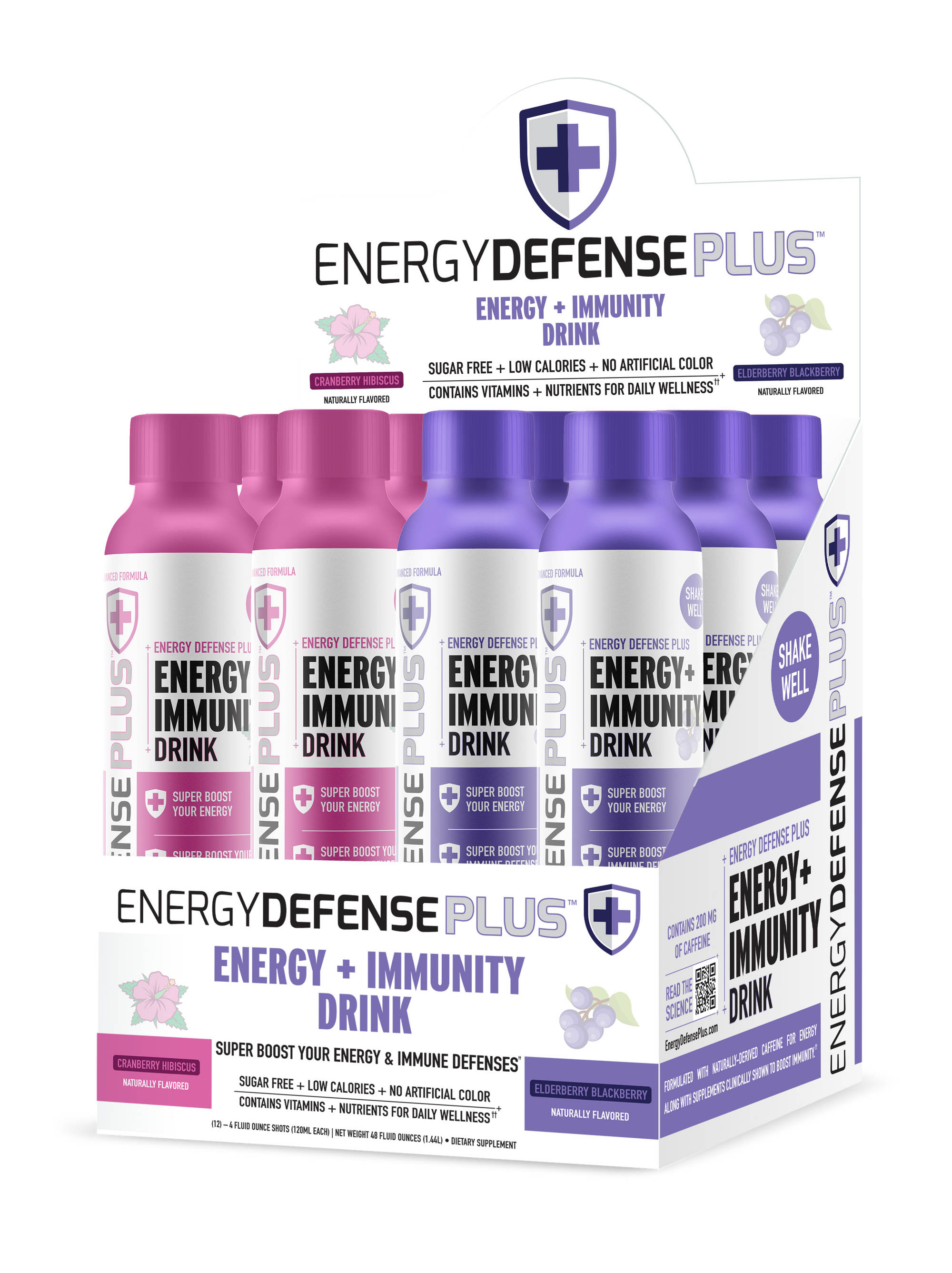 Energy Defense Plus™ Two Cases (24 bottles - 12 of each flavor) Free S ...